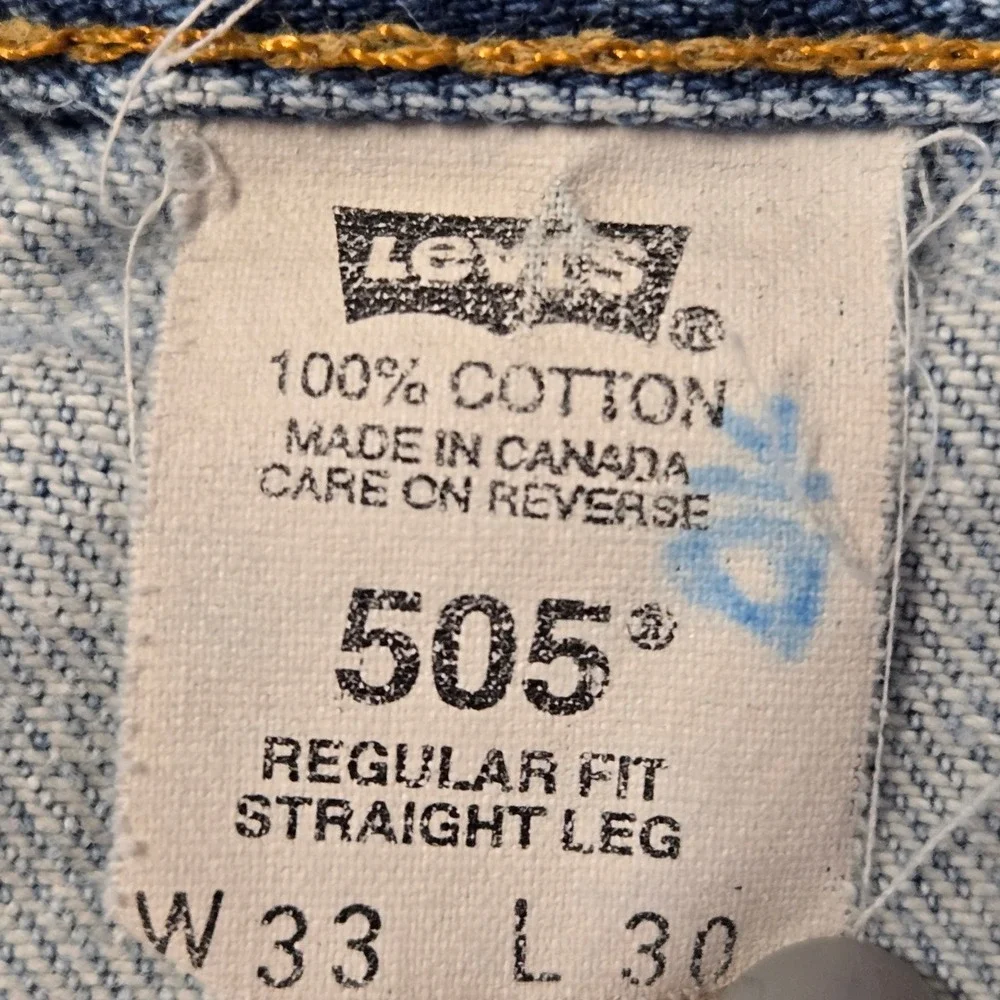 Vintage‎ Levis 505 Jeans Mens 33x30 Light Wash Distressed Straight Leg Grunge